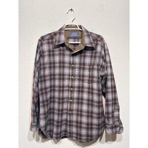Pendleton Wool Flannel Shirt Plaid Large Vintage